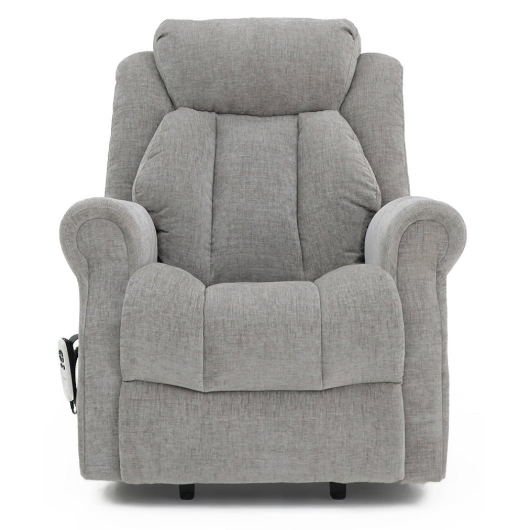 Langham Riser Recliner with Heat and Massage - Grey Chenille Fabric