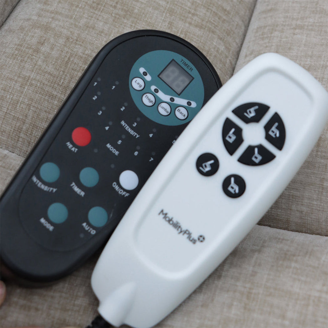 Langham Riser Recliner with Heat and Massage - Grey Chenille Fabric